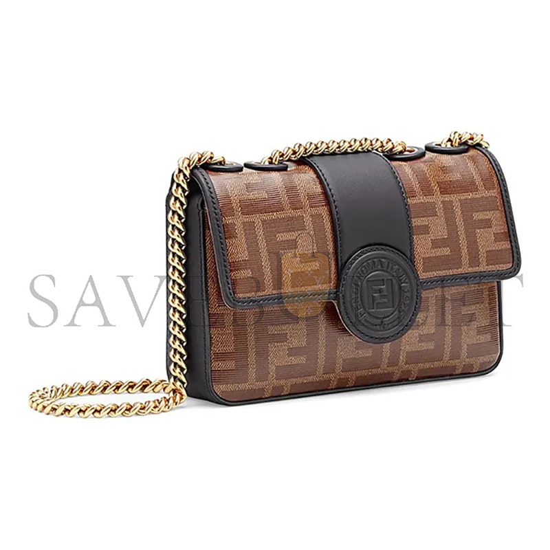 F**di 1974 double f mini glazed bag 8bs016a5k4f14rt (19*13*4cm)